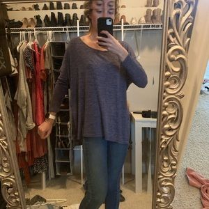 Blue speckled flowy long sleeve